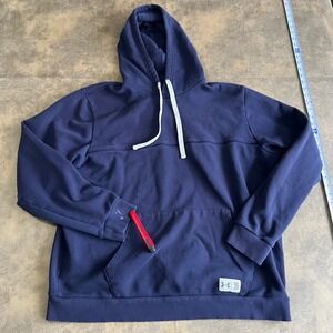 Under Armour Hoodie Mens XXL Navy Blue Waffle Knit Fleece Lined 1372393